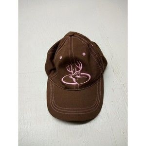 Primos Buck Hunting Brown Pink Logo Deer Strapback Adjustable Hat Cap